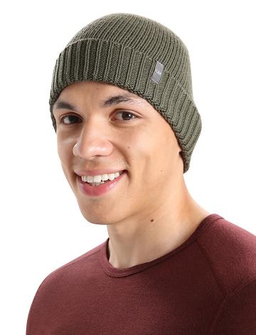 Chapeaux Icebreaker Unisex Merino Vela Cuff Beanie Femme Vert Olive | FR 1474BEXC